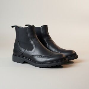 Black Leather Chelsea Boots
